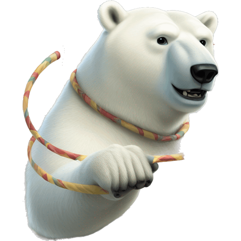 Polarbear hula hooping  emoji