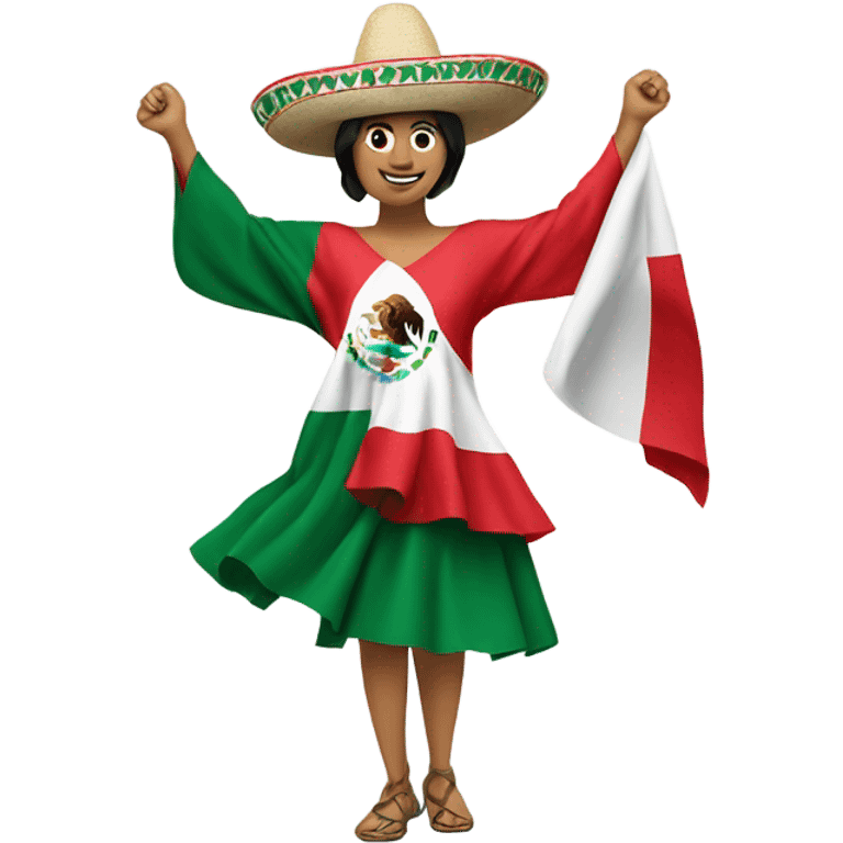 Mexican flag dancing with hands emoji