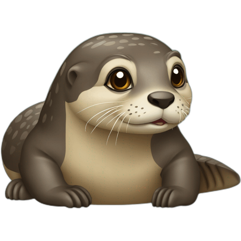 Loutre sur tortue emoji