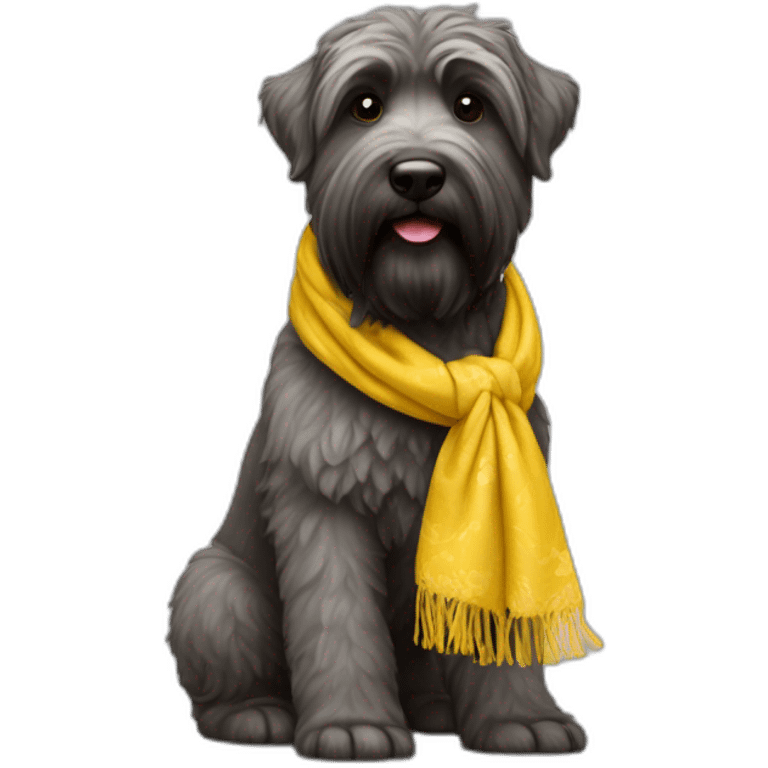 Bouvier australien avec foulard jaune emoji