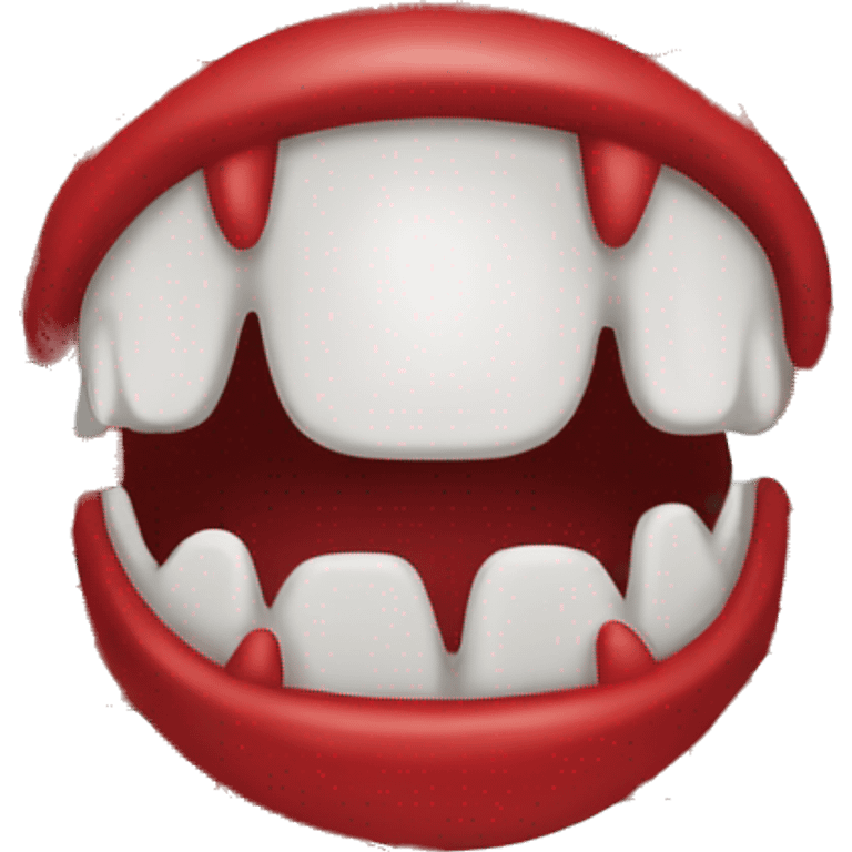 view of a red dragon’s mouth emoji