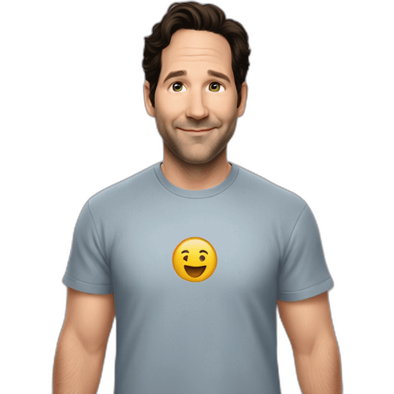 Paul Rudd wearing t-shirt emoji