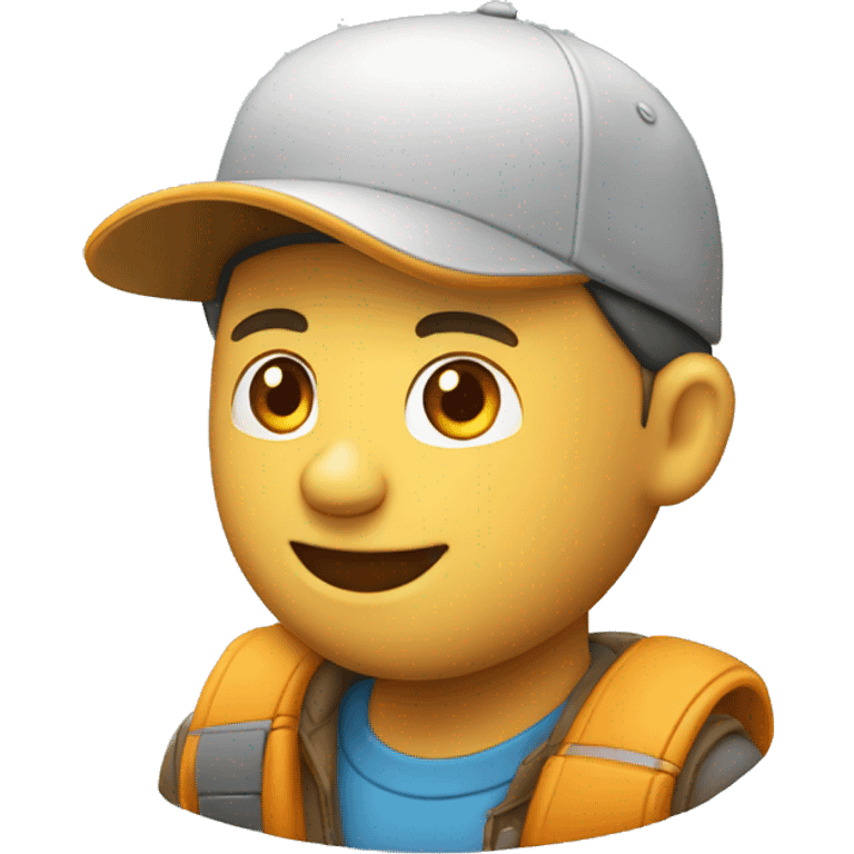 homme sourient avec casquette emoji