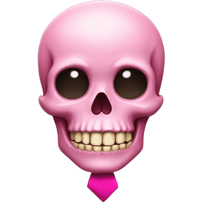 Skull with a cute pink tie in his forehead  emoji