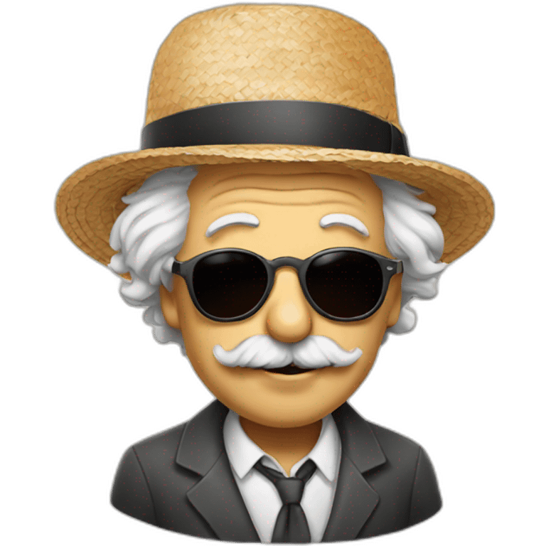 albert einstein in a straw hat and sunglasses emoji