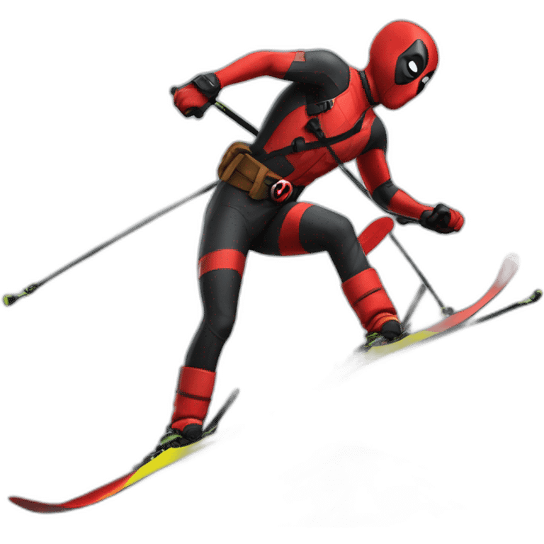 Dead pool qui fait du ski alpin emoji