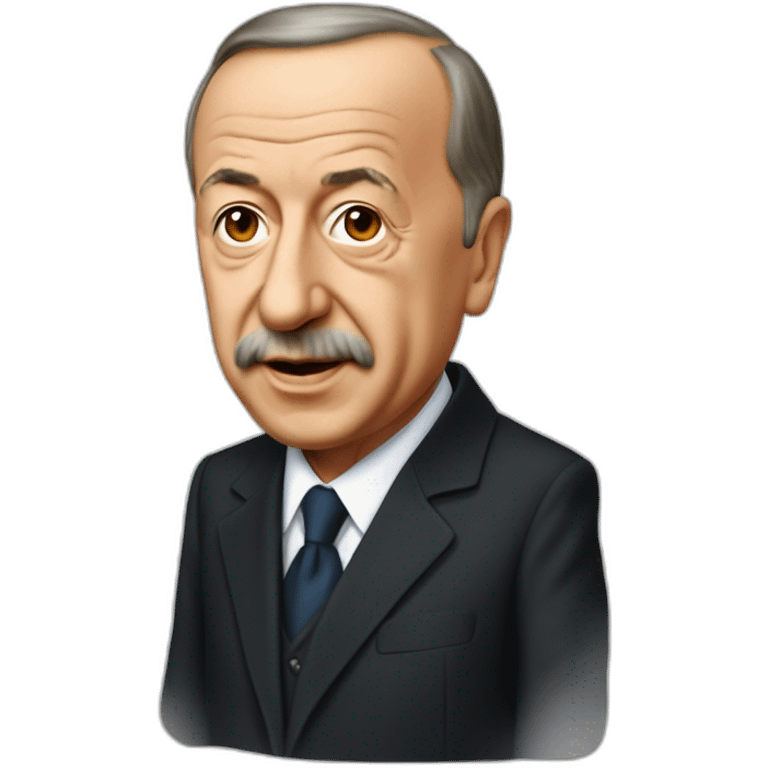 Bilgisayara bakan Recep Tayyip Erdoğan emoji