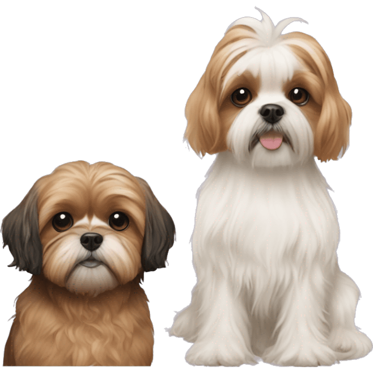 a shih tzu next to a cavapoo emoji