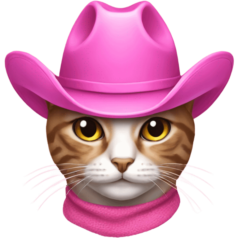 cat wearing a pink cowboy hat emoji