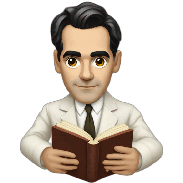 Realist federico garcia lorca with a book emoji