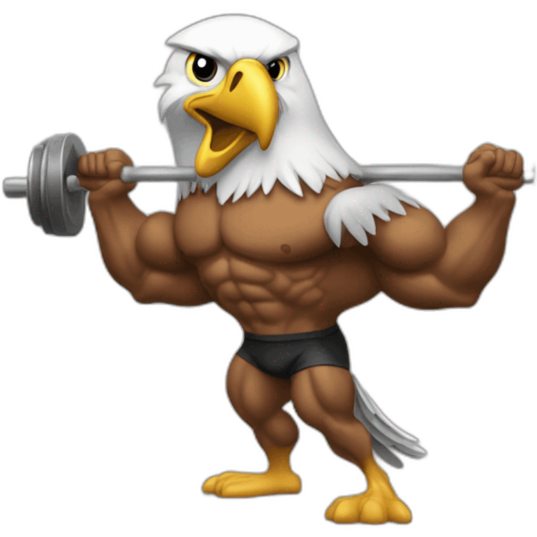 Bodybuilder eagle pumping iron  emoji