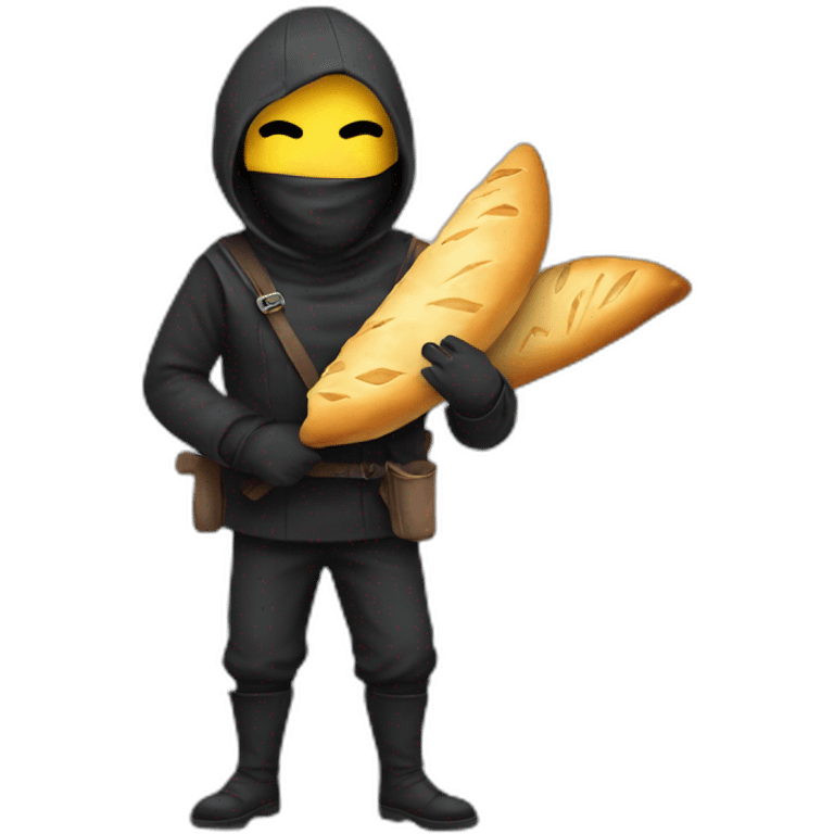 Thief in mask with bagette emoji