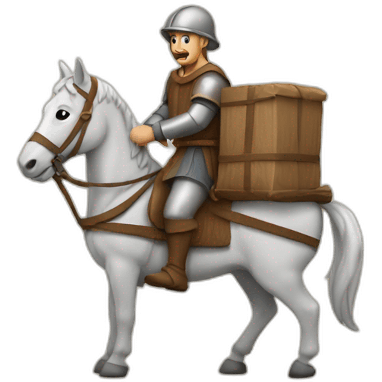 medieval courier deliver with a horse emoji