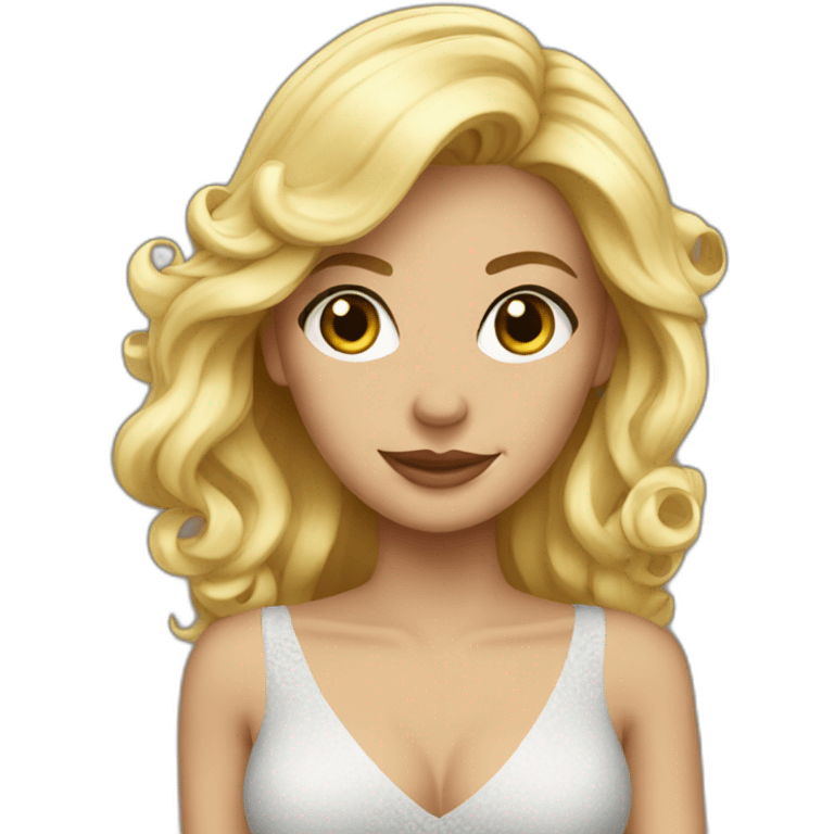 Hot blonde woman in dress emoji