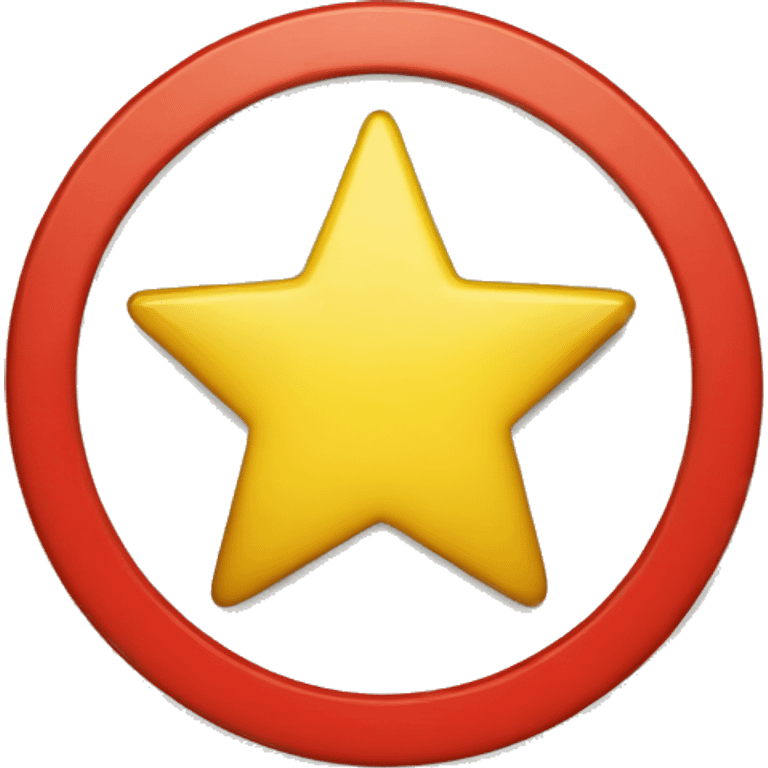 Yellow Circle with red star emoji