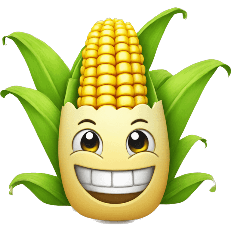 Crafty corn smiling  emoji