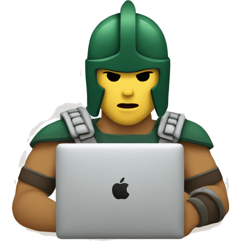 spartan with macbook emoji