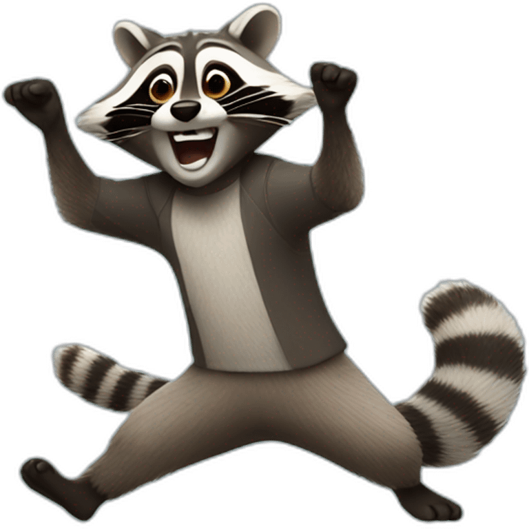 a raccoon dancing emoji