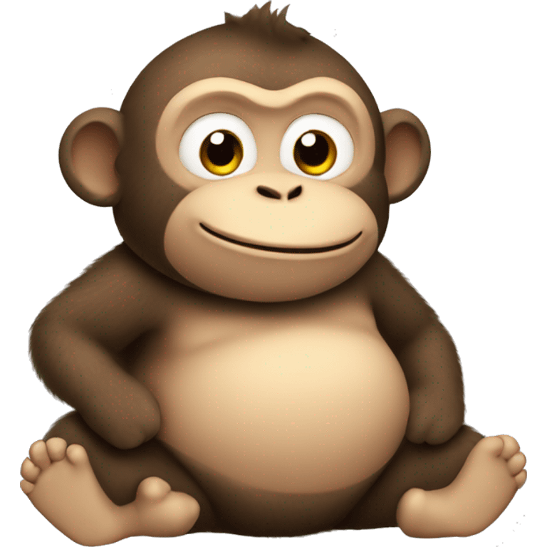 chubby monkey  with a belly emoji