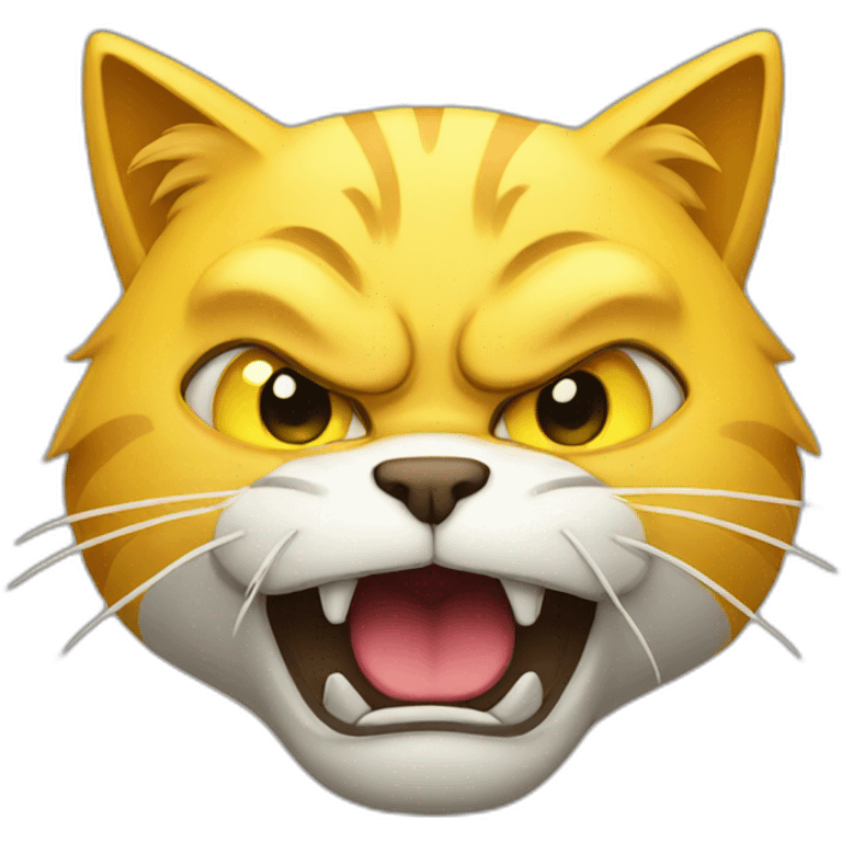 yellow angry cat head emoji