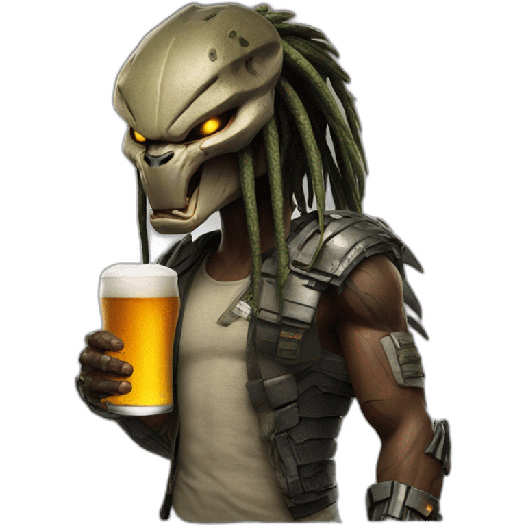 the predator drinking beer emoji