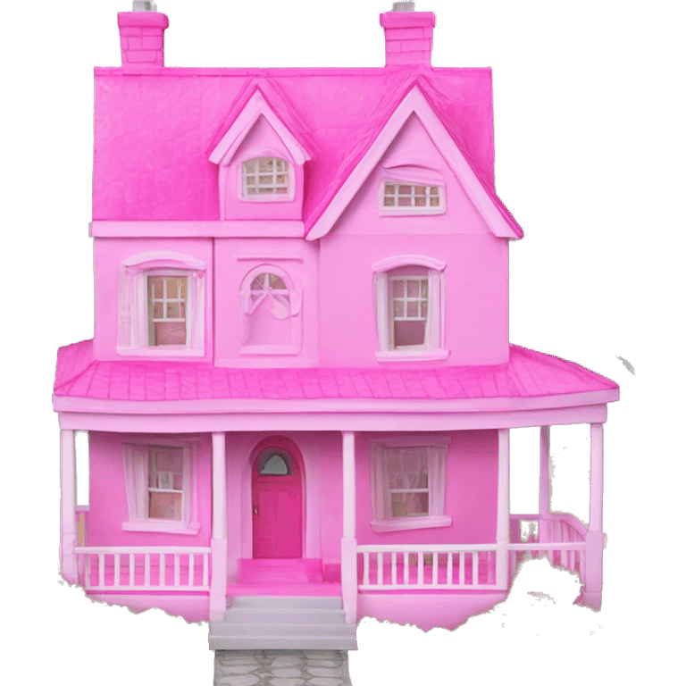 Pink Barbie dream house dollhouse emoji