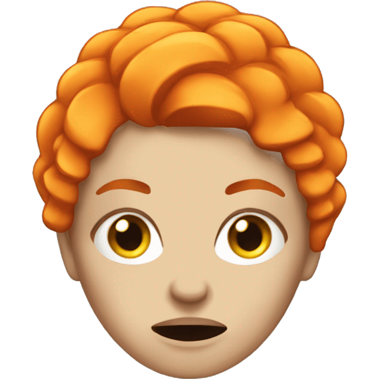 Angry white skinned woman with orange bonus hair emoji