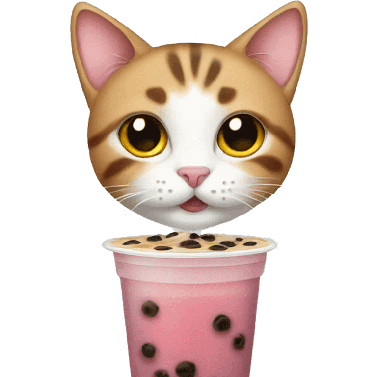 Cat with boba tea  emoji