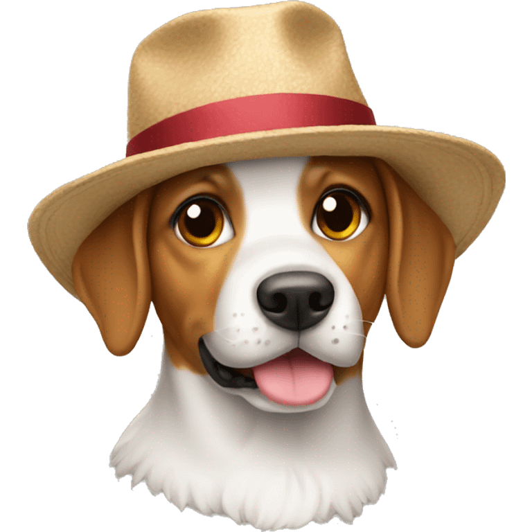 Dog wearing hat emoji