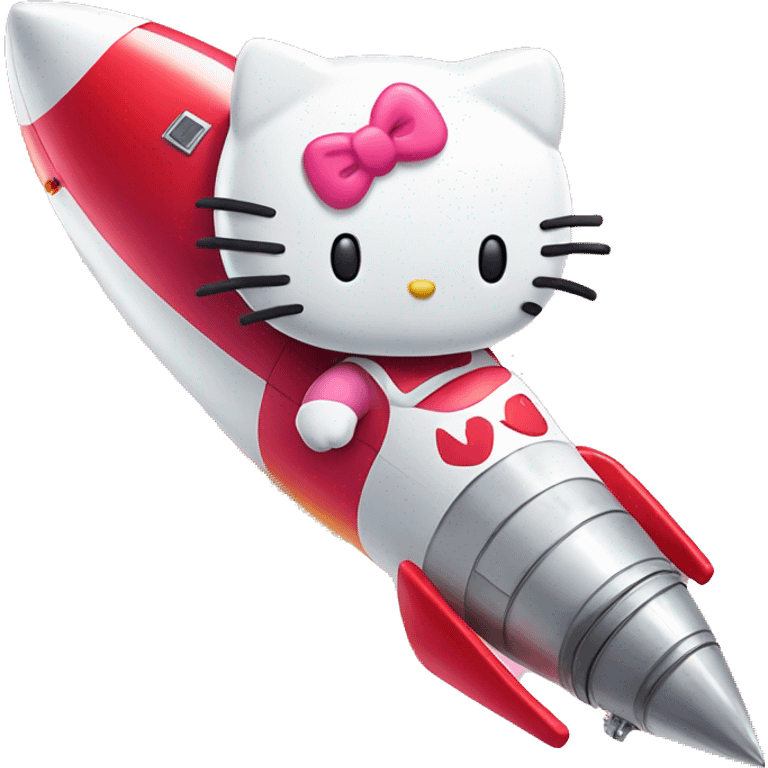 Hello Kitty on the rocket emoji