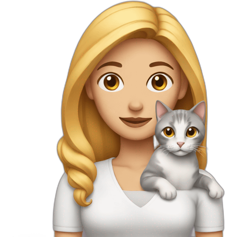 woman with cat emoji