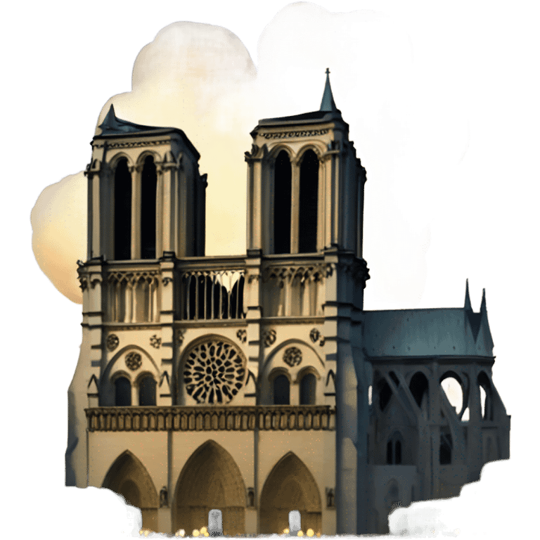 Notre dame with foreworks emoji