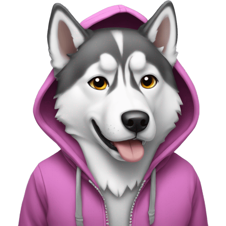 Husky wearing a hoodie  emoji