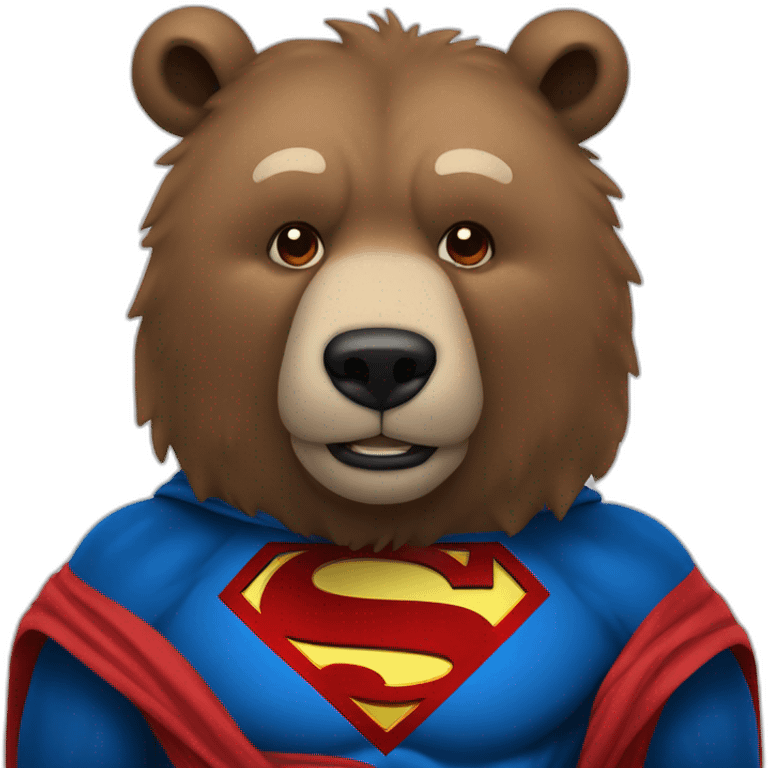 Grizzlybear wearing superman suit emoji