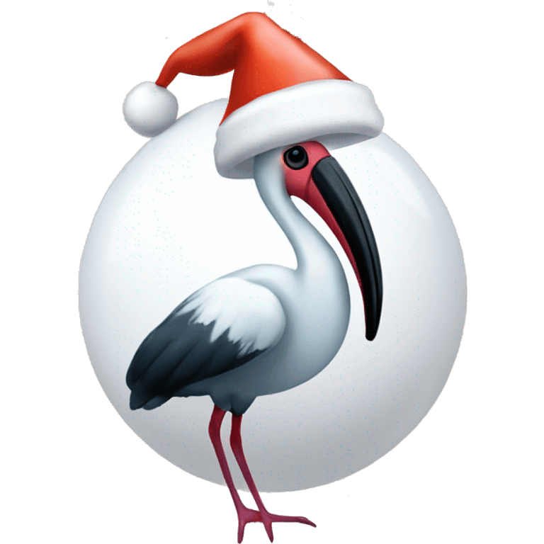 A Christmas bauble in the shape of an Australian ibis emoji