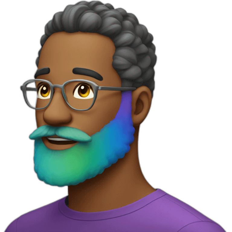 fabulous man with rainbow colored beard emoji