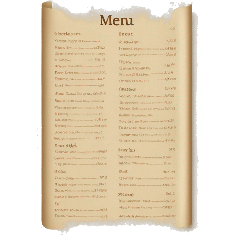 paper menu scroll with text emoji