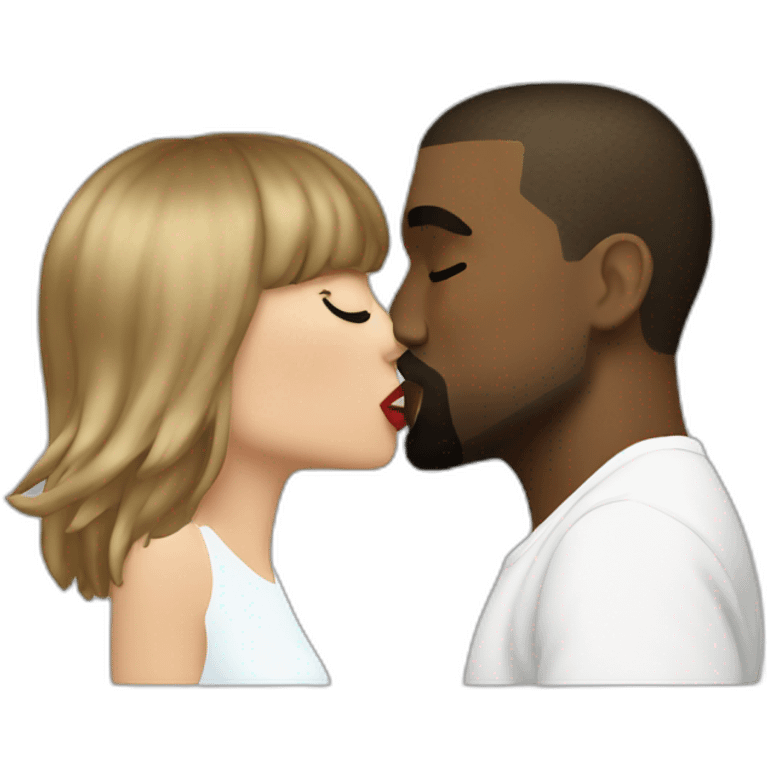 kanye and taylor swift kissing emoji