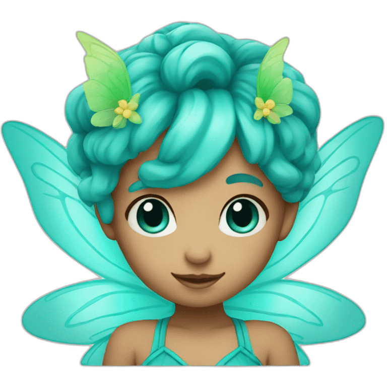 Cute turquoise fairy emoji