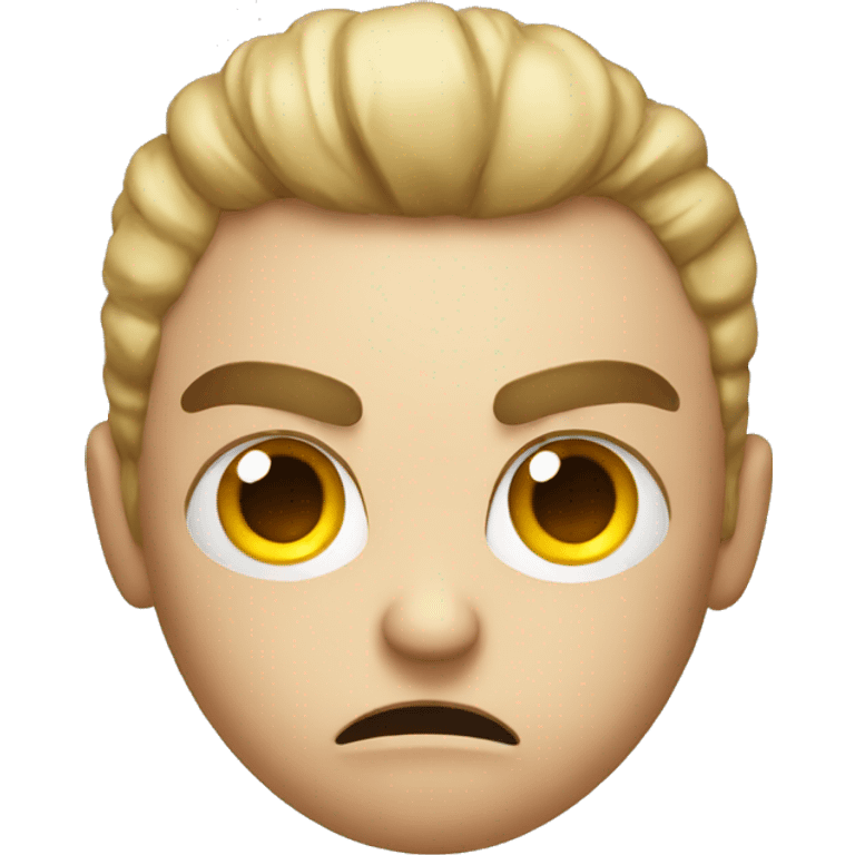  a furious emoji hiding all of its anger inside it with a sideeye full of hate emoji