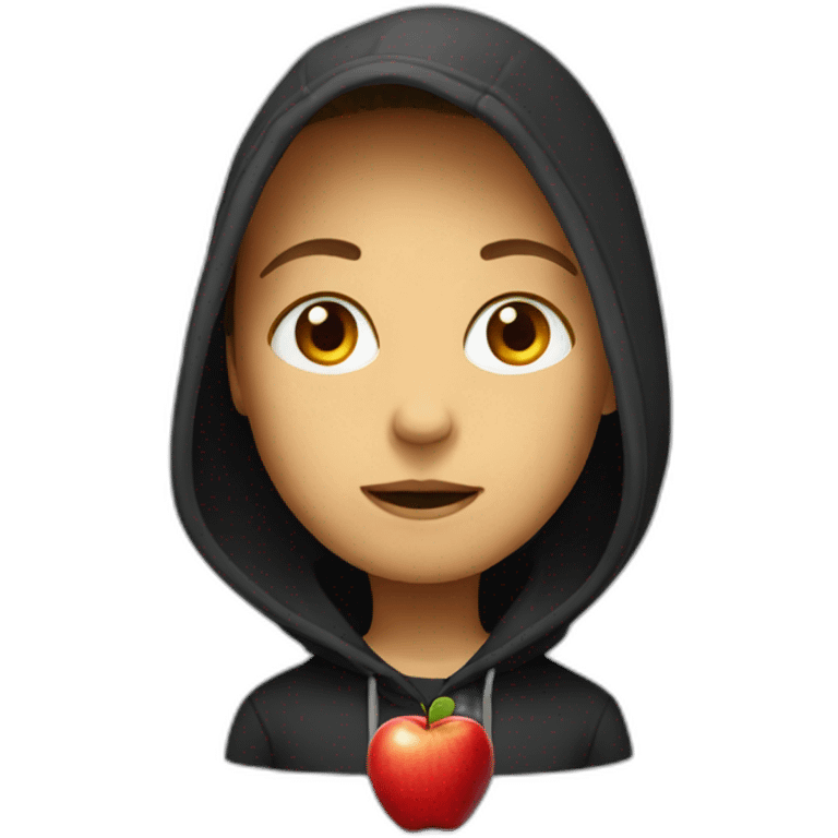 red apple with black hoodie emoji