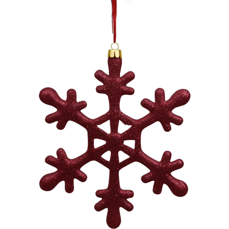 Burgundy Christmas ornament glitter with dark red snowflake  emoji