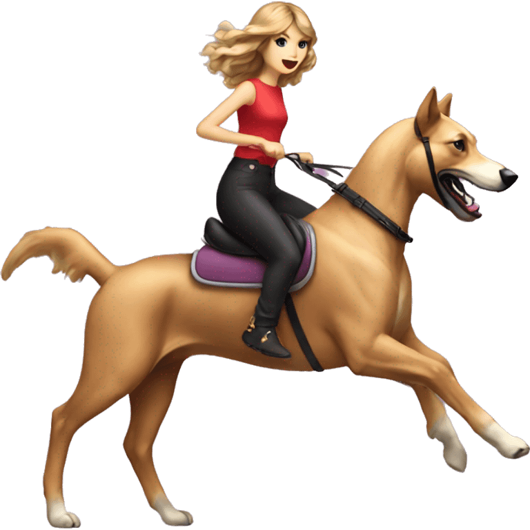 Taylor swift riding dog emoji