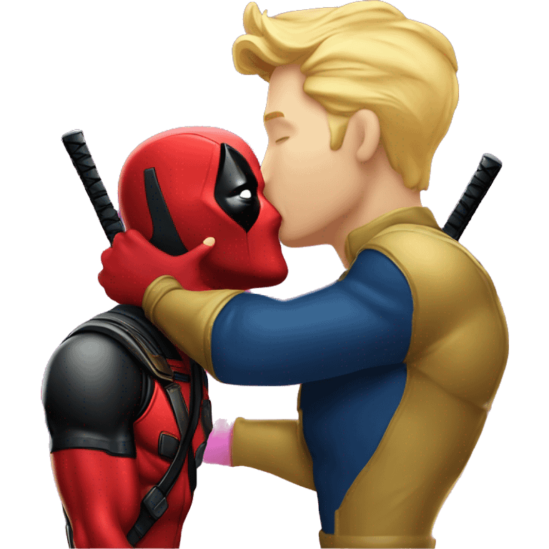 Homelander kissing Deadpool emoji