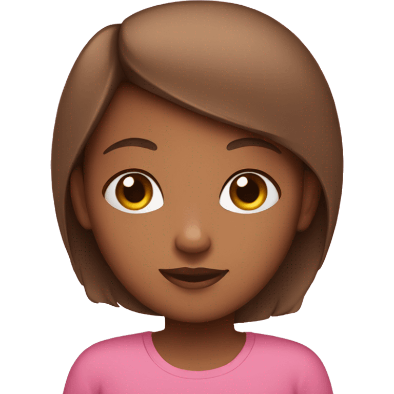 brown girl pink shirt lying to her friends   emoji