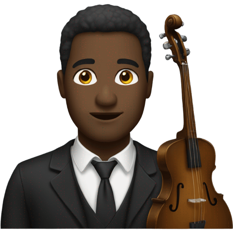 Black person with baritone emoji