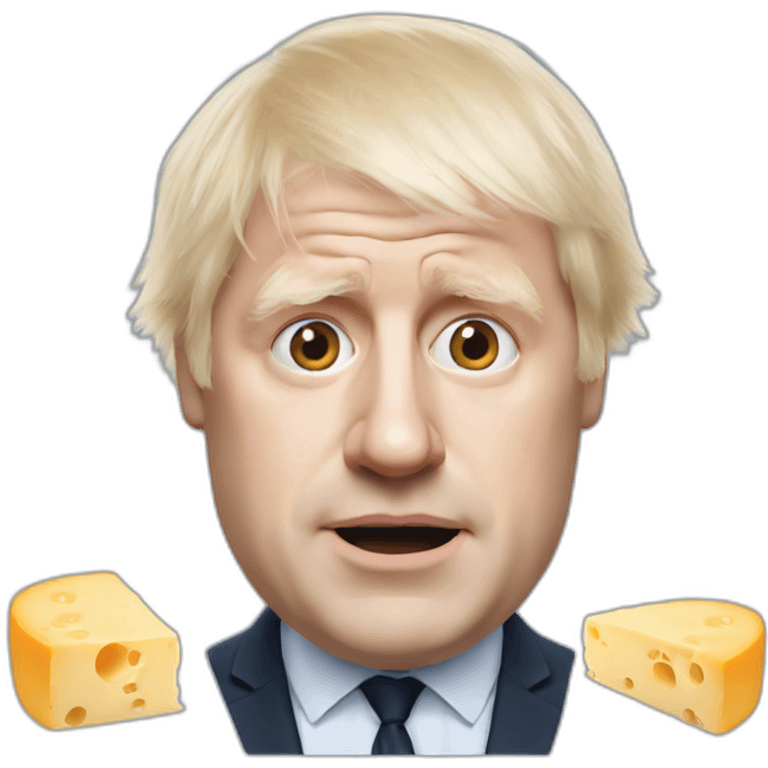 Boris Johnson and a well cheese emoji