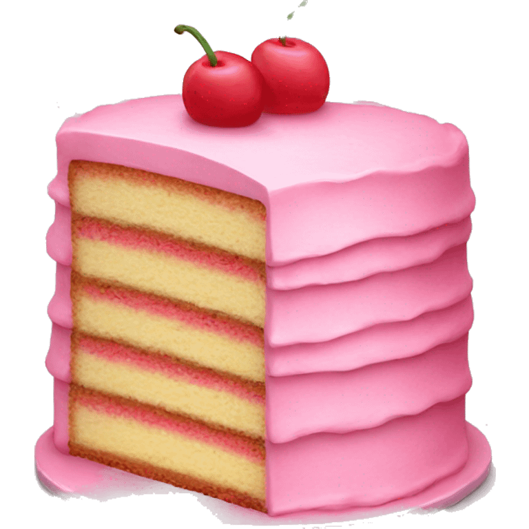 Realistic pink layered cake emoji