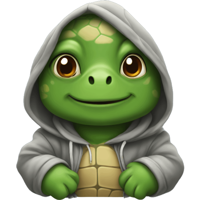 turtle wearing a hoodie emoji