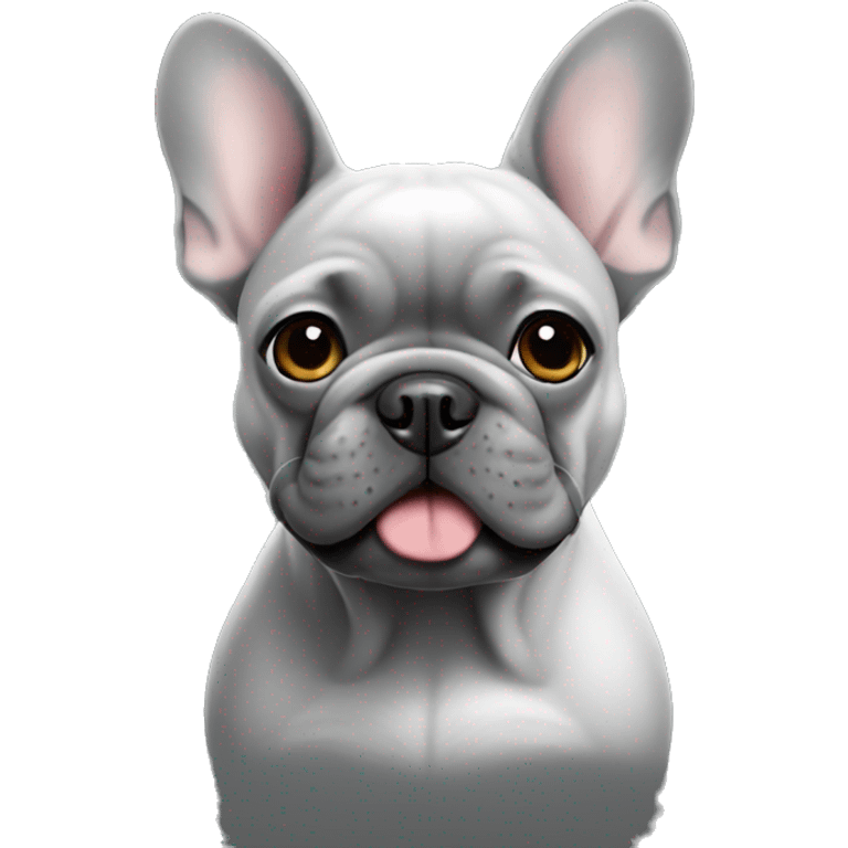 Grey french bulldog emoji